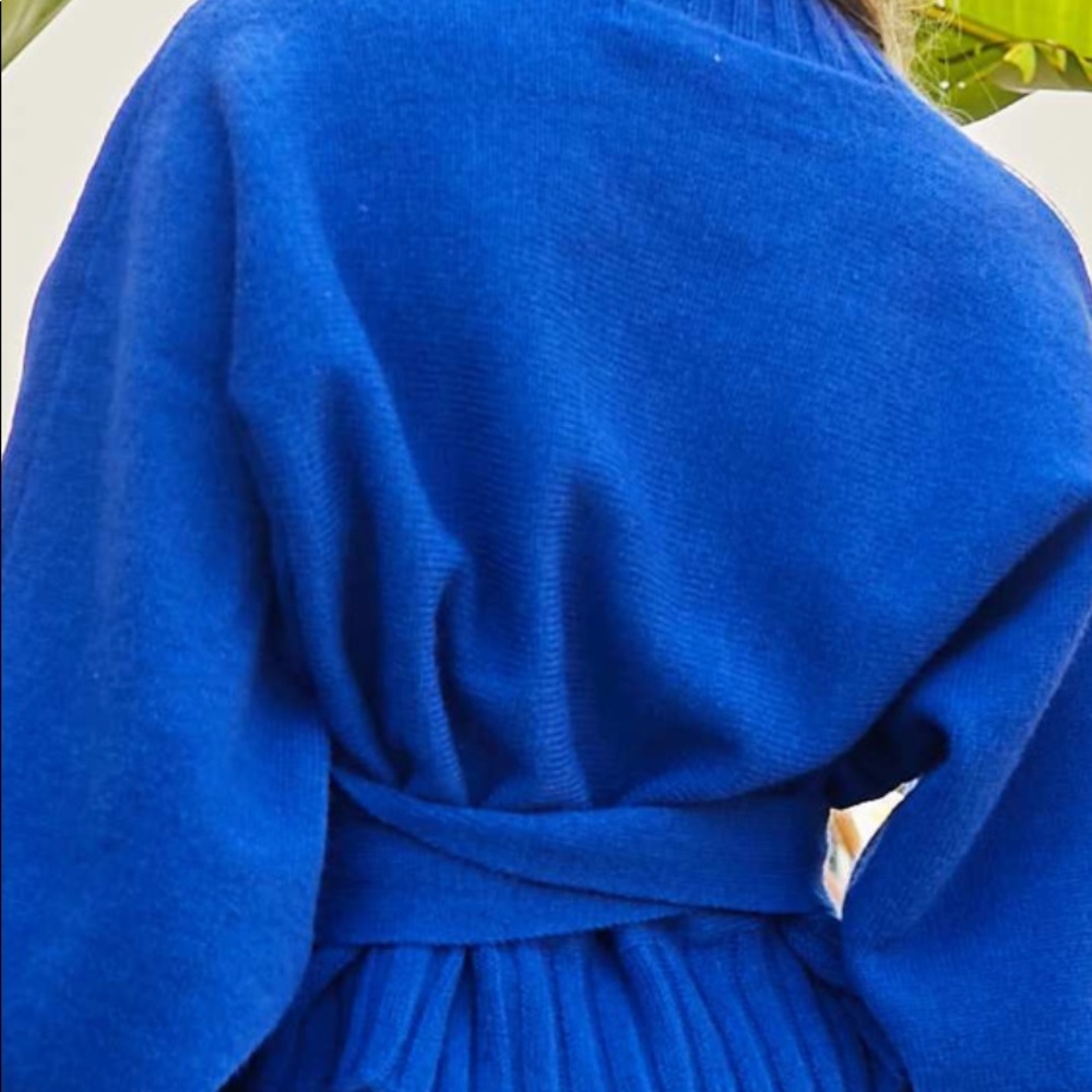 Royal blue tie sweater